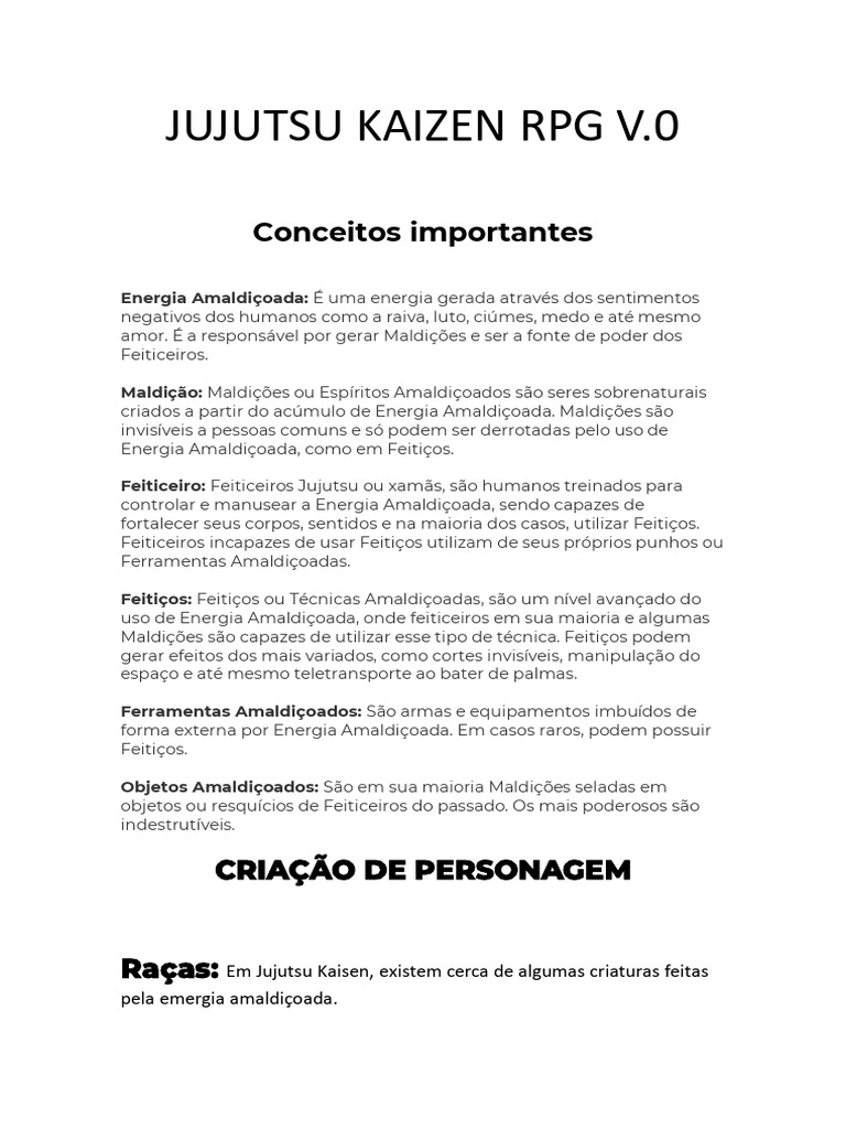 Jujutsu Kaizen RPG V | PDF