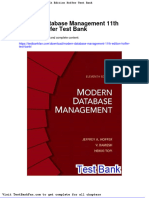 Modern Database Management 11th Edition Hoffer Test Bank