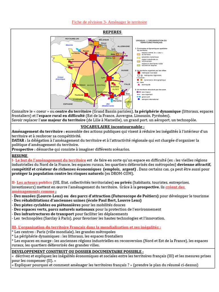 Aménagement du territoire en France | PDF | France | Paris