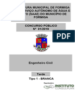 Instituto Consulplan 2020 Prefeitura de Formiga MG Engenheiro Civil Prova