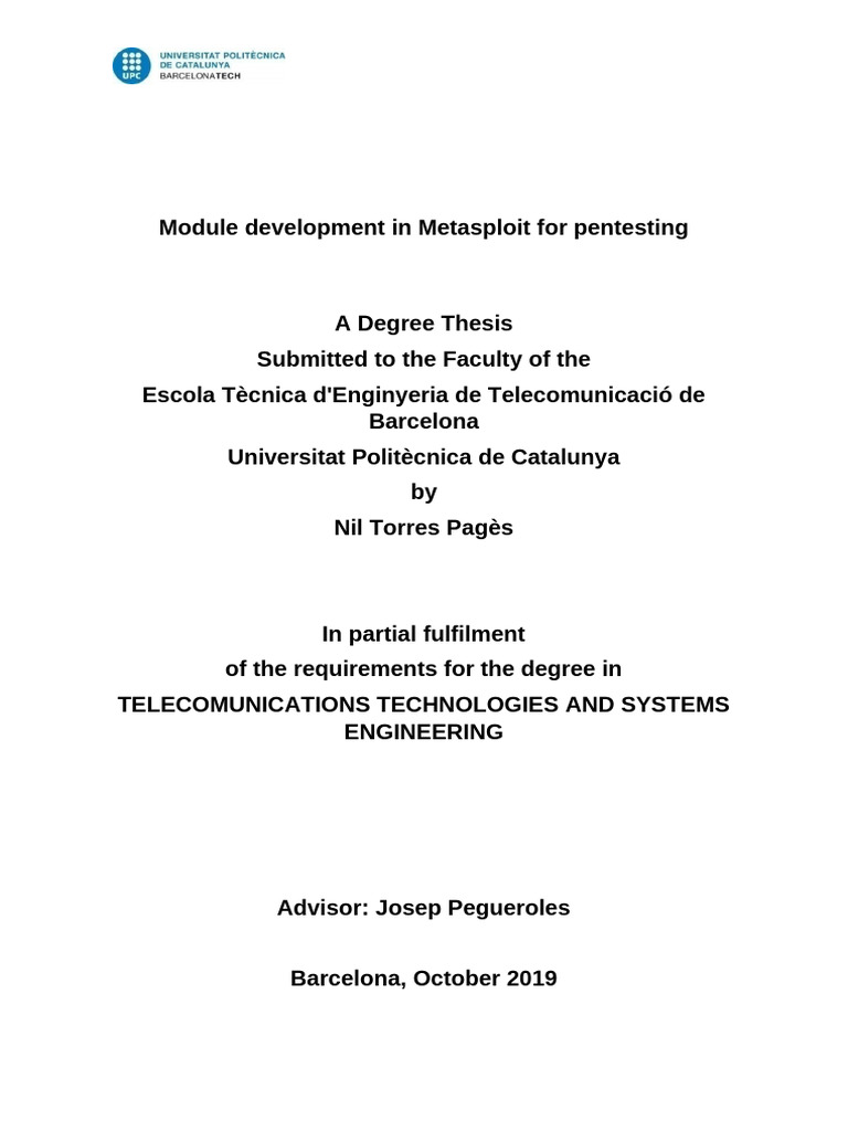Module Development in Metasploit For Pentesting | PDF