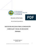 ESP. EDUC. INCL. PARA LA INNOVACIÓN CURRICULAR Y SOCIAL EN EDUCACIÓN PRIMARIA Corregido