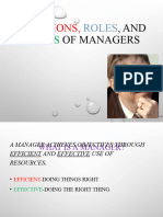 Role of Manager
