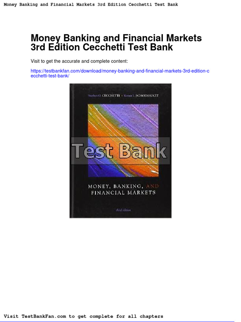 Money Banking and Financial Markets 3rd Edition Cecchetti Test Bank