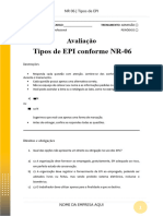 NR06 - Avaliação - Tipos de EPI Conforme NR-06 - 2024