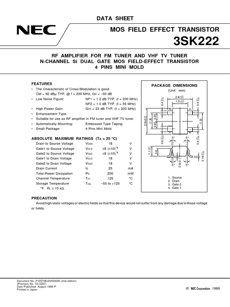 Mos Field Effect Transistor PDF Field Effect Transistor Mosfet