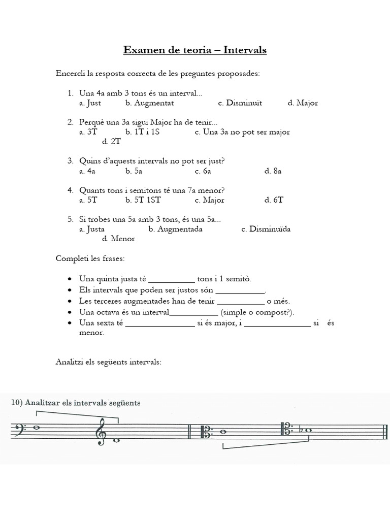 Test D'intervals | PDF