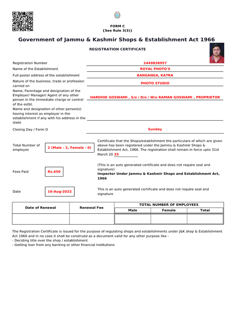 Certificate PDF Business