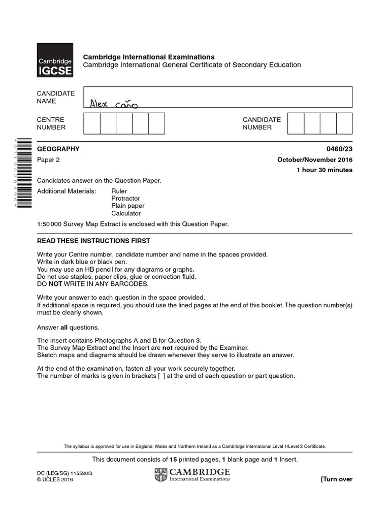 Cambridge IGCSE Geography Exam Paper | PDF | Human Development Index ...