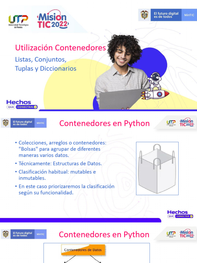 2 Utilización y Recorrido de Contenedores | PDF | Python (lenguaje de ...