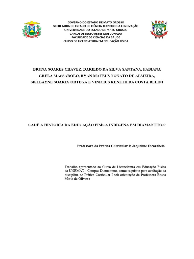 Modelo de pesquisa unemat pdf povos ind genas brasil