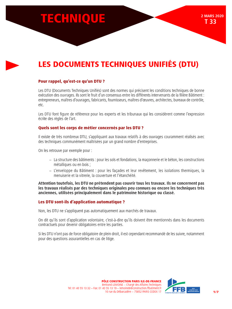 Comprendre les Documents Techniques Unifiés | PDF | Code de la ...