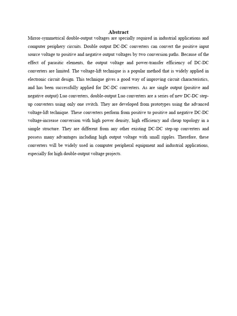 Double Output Luo-Converters Explained | PDF | Electrical Engineering ...
