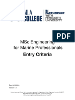 MSC Engineering Entry Criteria