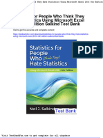 Statistics For People Who Think They Hate Statistics Using Microsoft Excel 2016 4th Edition Salkind Test Bank