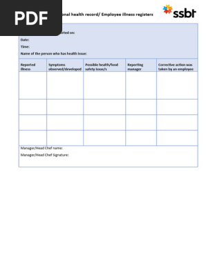 Template Personal Health Record