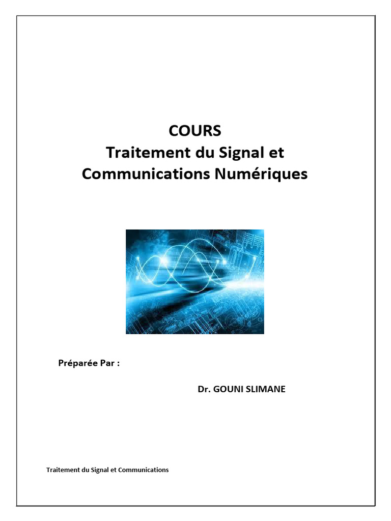 Traitement Numérique Du Signal – Notes De Cours (anglais) – Comme Neuf