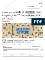 Aller Au-Delà de La Question - Est-Ce Que Ça Va - La Santé Mentale Au Travail