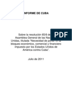 Informe Sobre La Necesidad de Poner Fin Al Embargo Sobre La Isla de Cuba