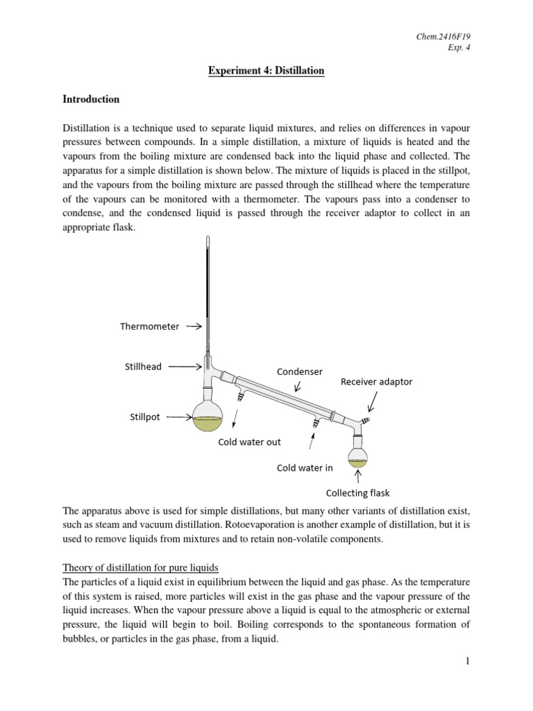 2416F19exp4distill PDF Distillation Boiling