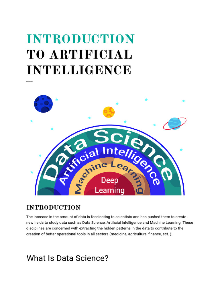 Introduction to AI and Data Science | PDF | Machine Learning ...