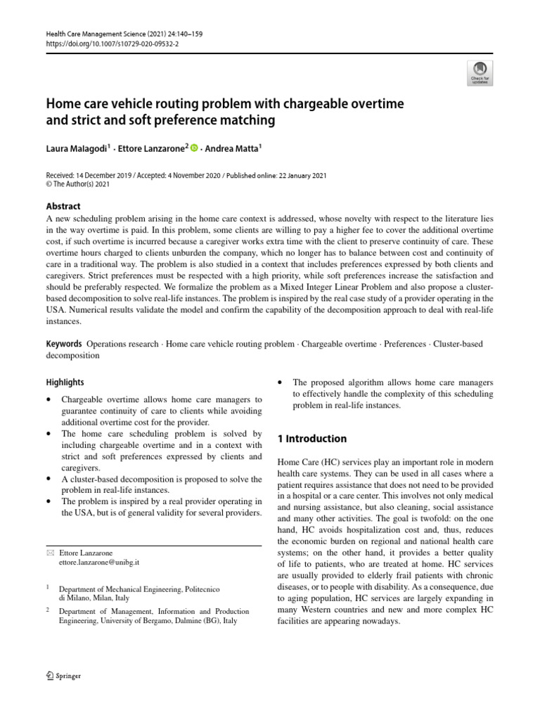 Article | PDF | Linear Programming | Hospital