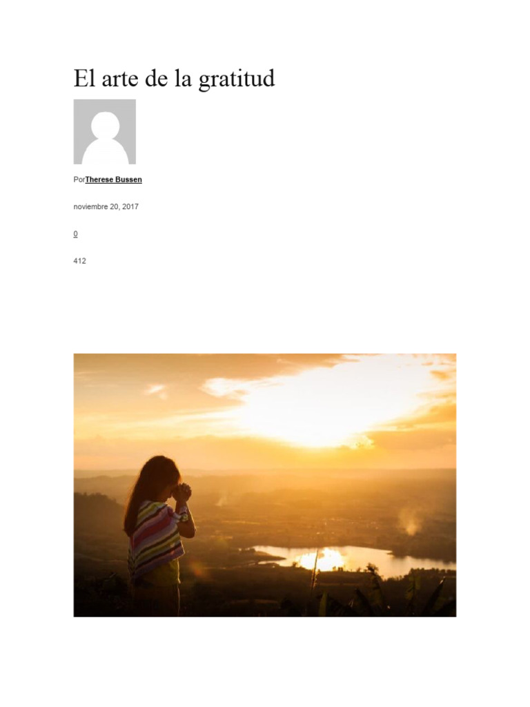 El Arte De La Gratitud Pdf Gratitud