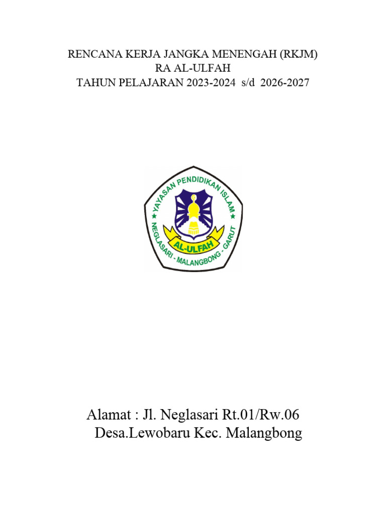 RKJM RA Al-Ulfah 2023-2026 | PDF | Bisnis