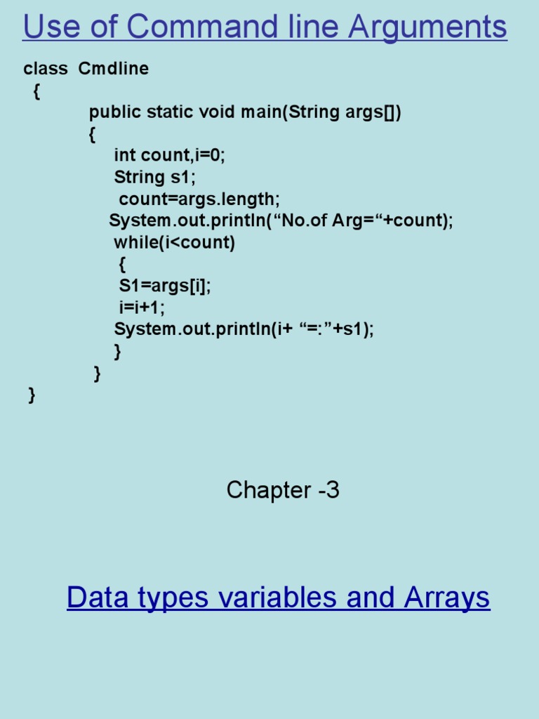 Data Types Variables and Arrays | PDF | Data Type | Variable (Computer ...