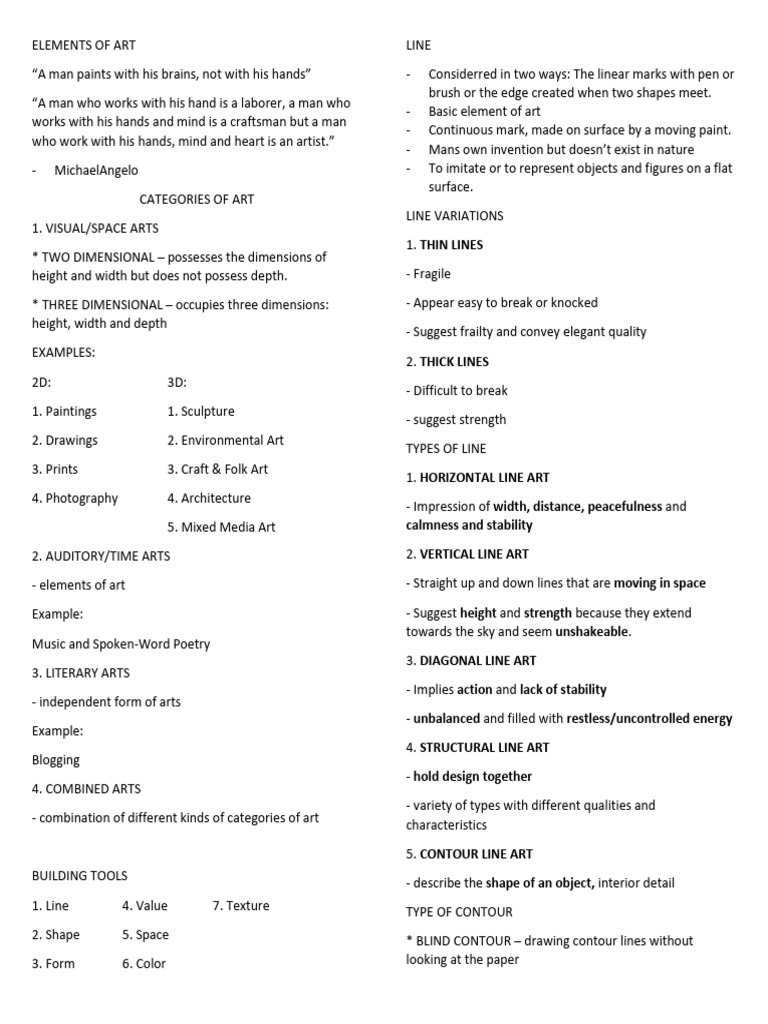 Notes For Artapp Quiz | PDF | Color | Shape