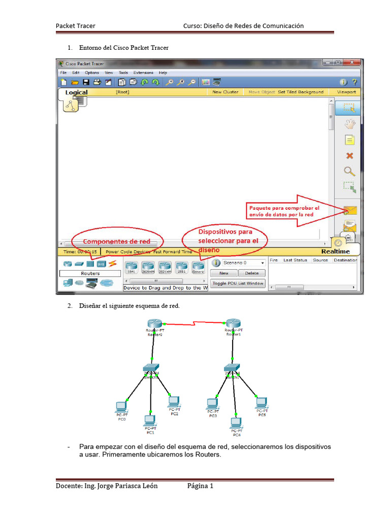Diseño de Red en Packet Tracer | PDF | Enrutador (Computación ...