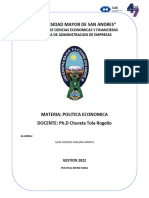 1 Investigacion Politica Monetaria Carrera Administracion de Empresas UMSA