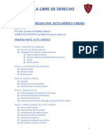 Temario Derecho Acto Jurídico y Bienes