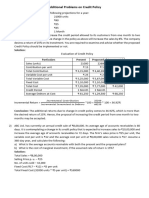 Additional Problems On Credit Policy