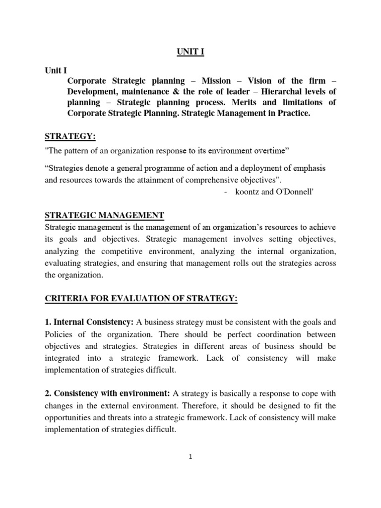 Corporate Strategic Planning Overview | PDF | Strategic Management ...