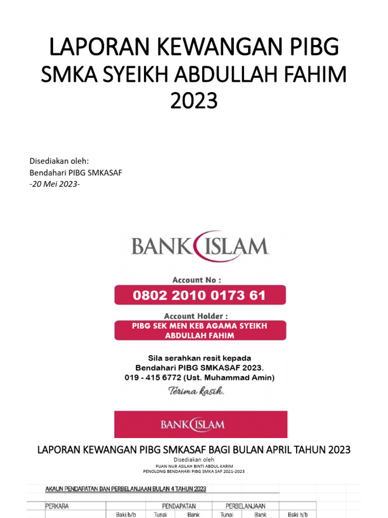 Laporan Kewangan Pibg 20 Mei 2023 Pdf