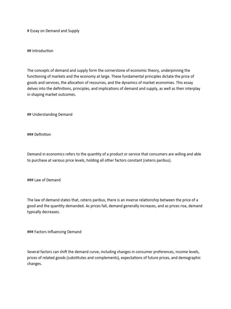 Demand and Supply: Key Economic Concepts | PDF | Demand | Supply ...