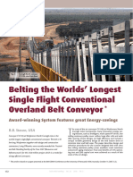 Worlds Longest Single Flight Conventional Overland Belt Conveyor