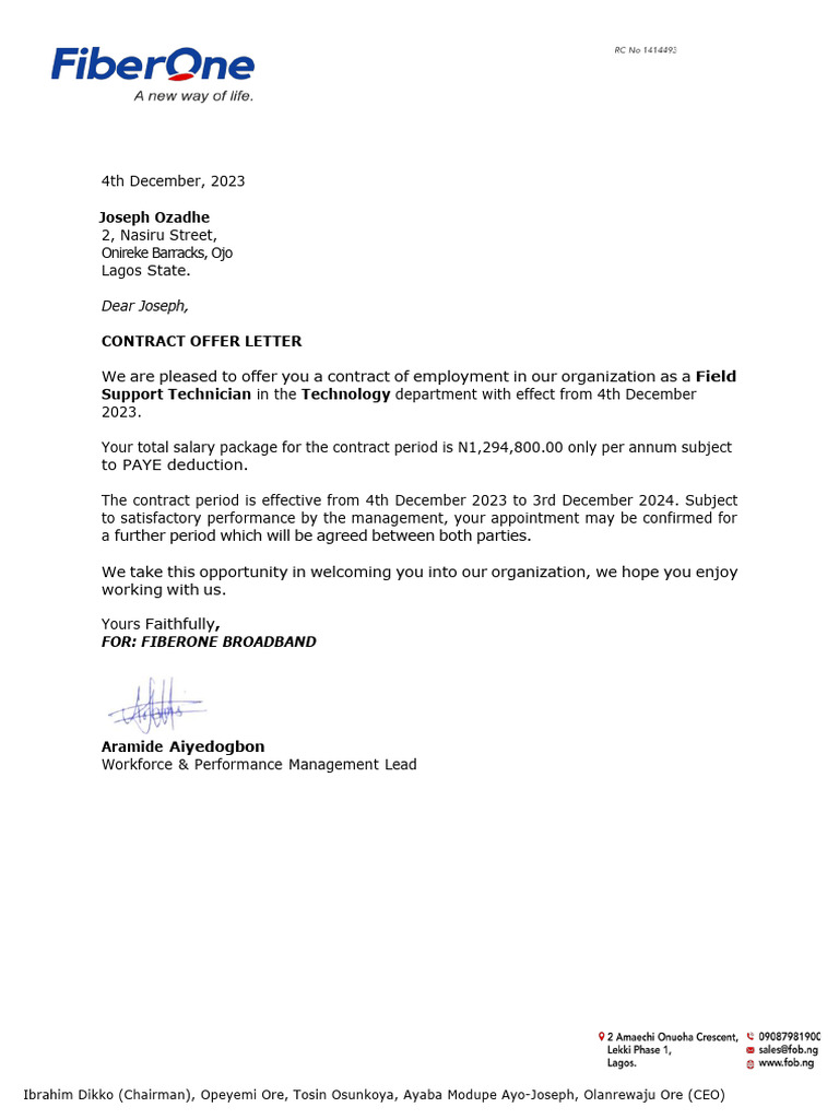 SAP Labs Employment Offer Letter | PDF | Common Law | Labor