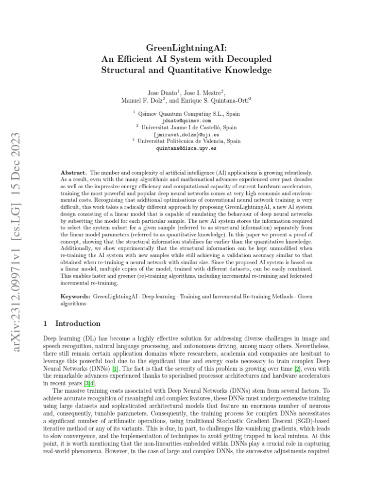 GreenLightningAI: Efficient AI Training | PDF | Deep Learning ...