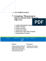 Modul 7. Lingkup Manajemen Operasional Dan Desain Operasi