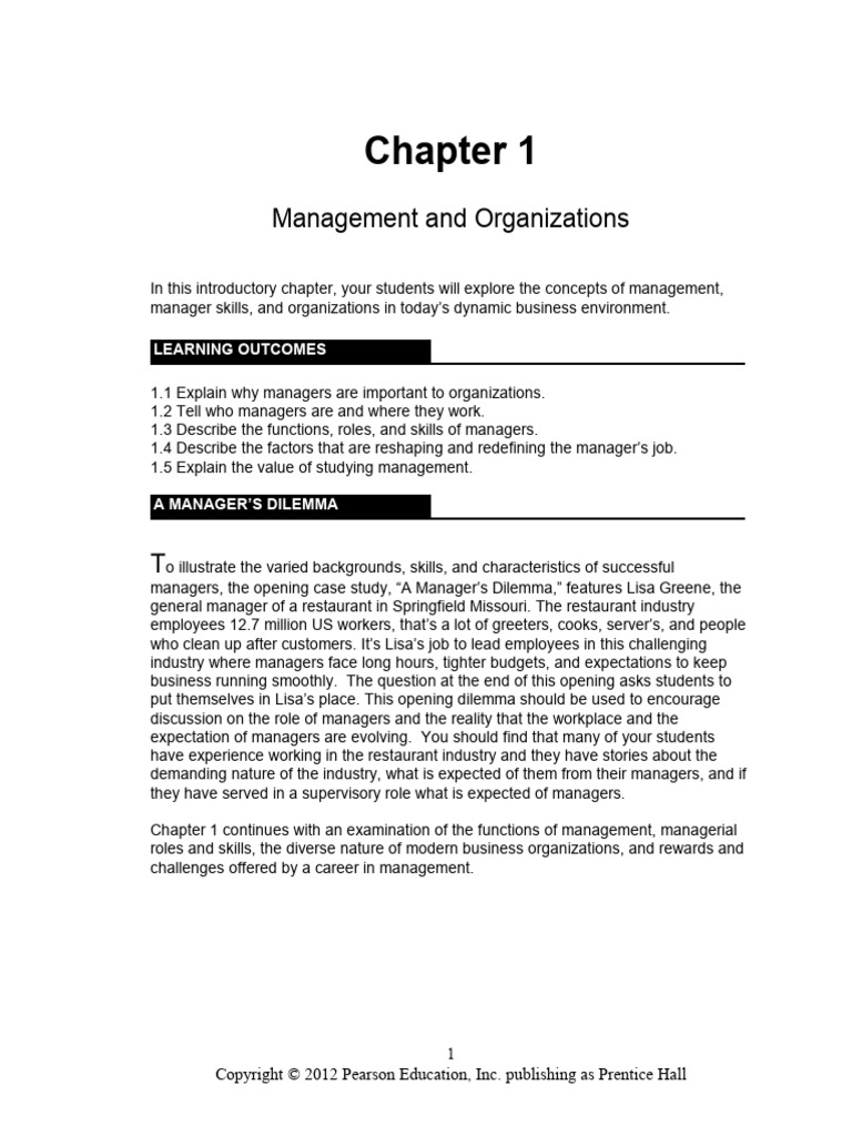 Robbins Mgmt11 Chapter 01 | PDF | Employment | Sustainability
