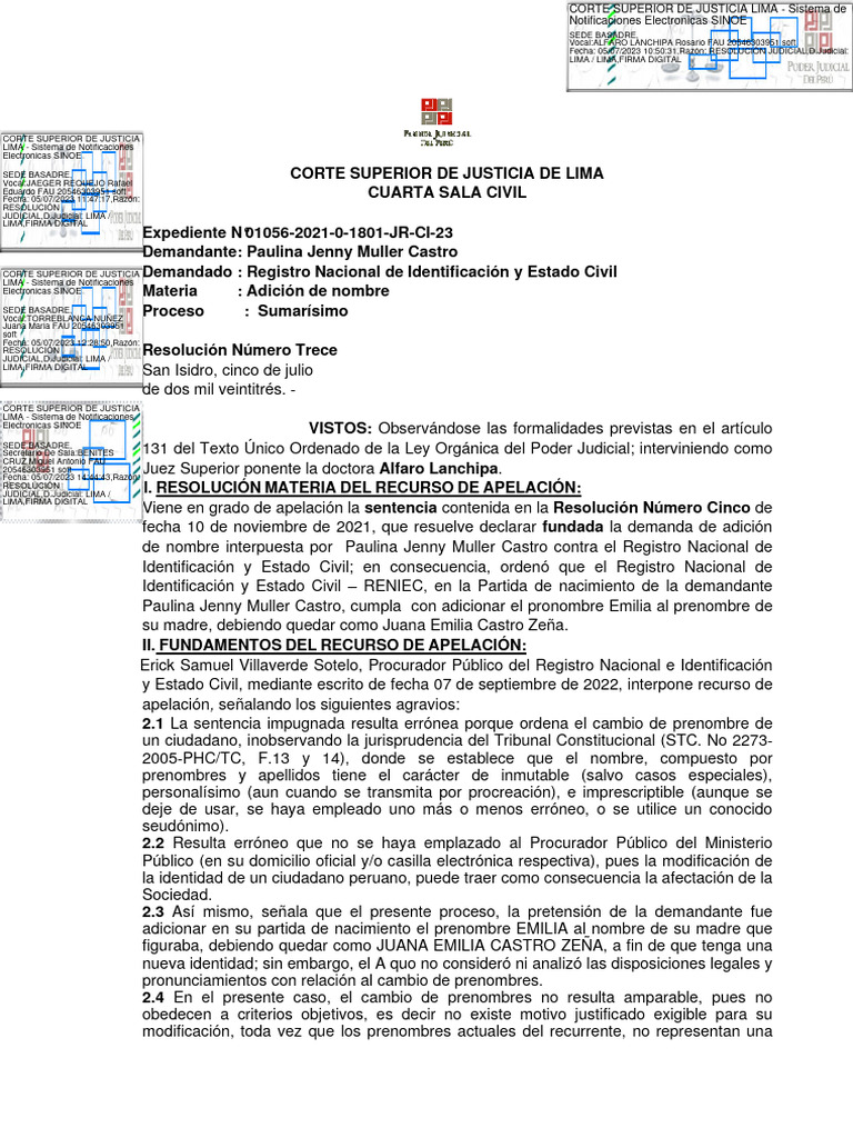 Resolución | PDF | Sentencia (ley) | Caso de ley