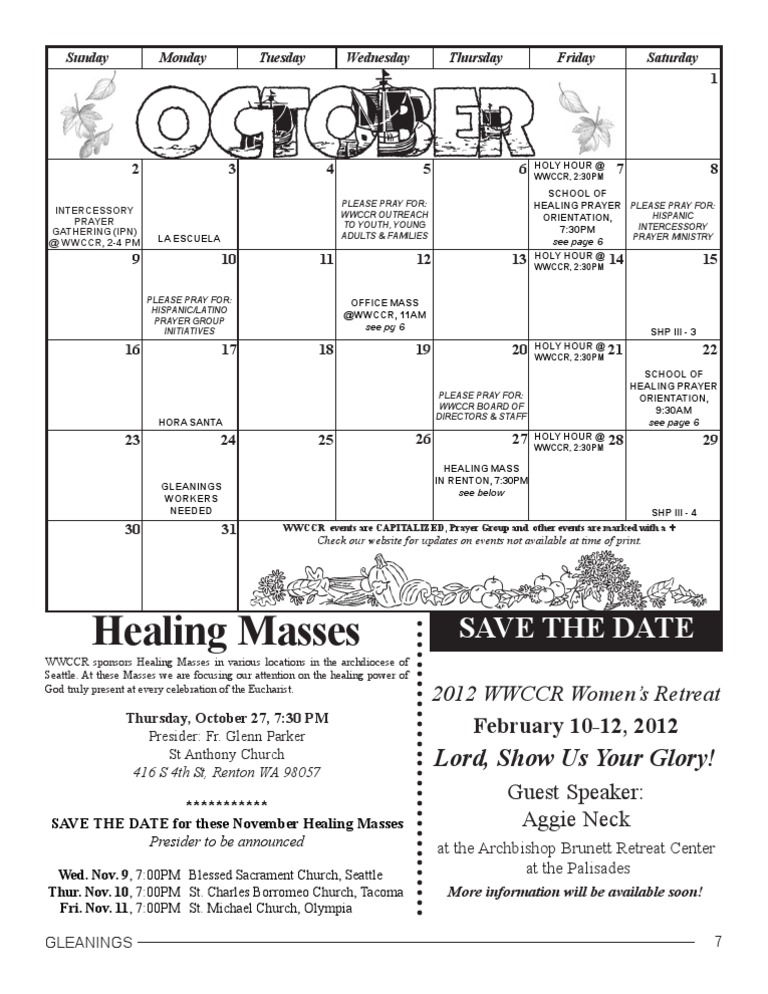 October 2011 Calendar | PDF | Religion & Spirituality