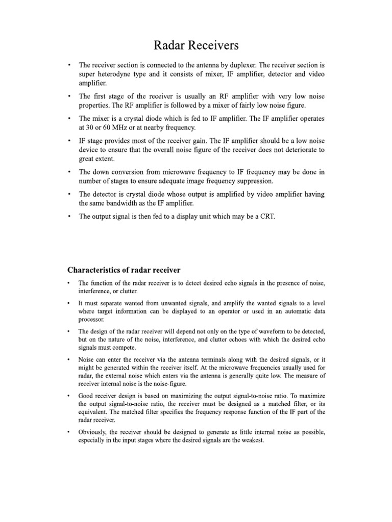 radar receivers PDF