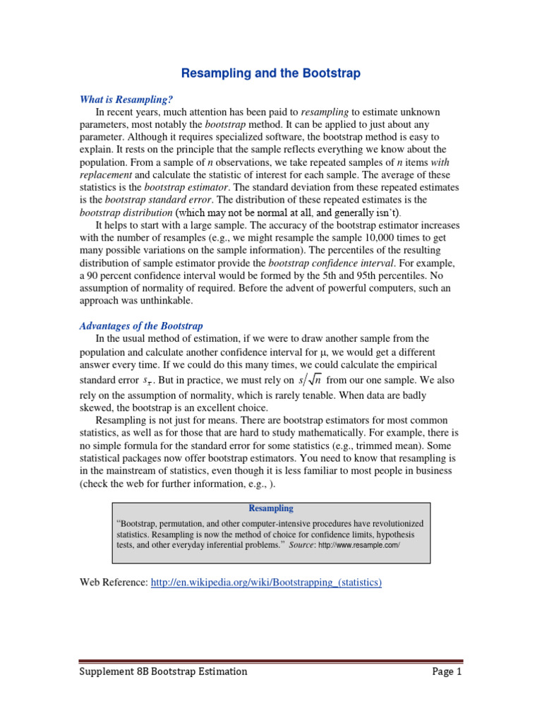 Bootstrap Explained PDF Bootstrapping (Statistics) Resampling