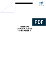 Internal Quality Audits Subcontractor