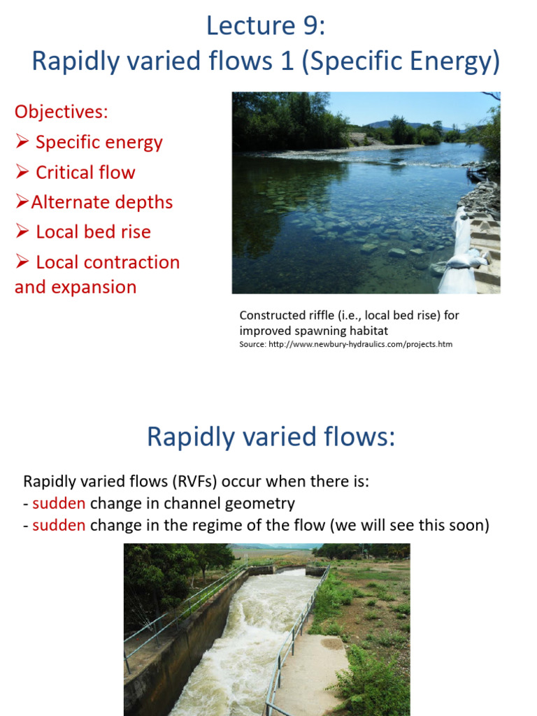 CVG3116 Lecture 9 Specific Energy | PDF | Science & Mathematics