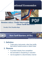 International Economics: Session 11&12: Trade Intervention Mechanism (Non-Tariff Barriers)