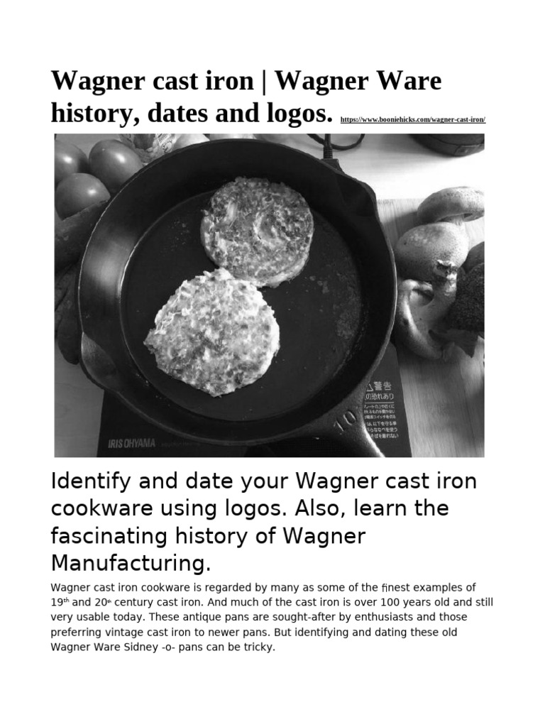 Wagner Cast Iron Wagner Ware History, Dates and Logos PDF Cast